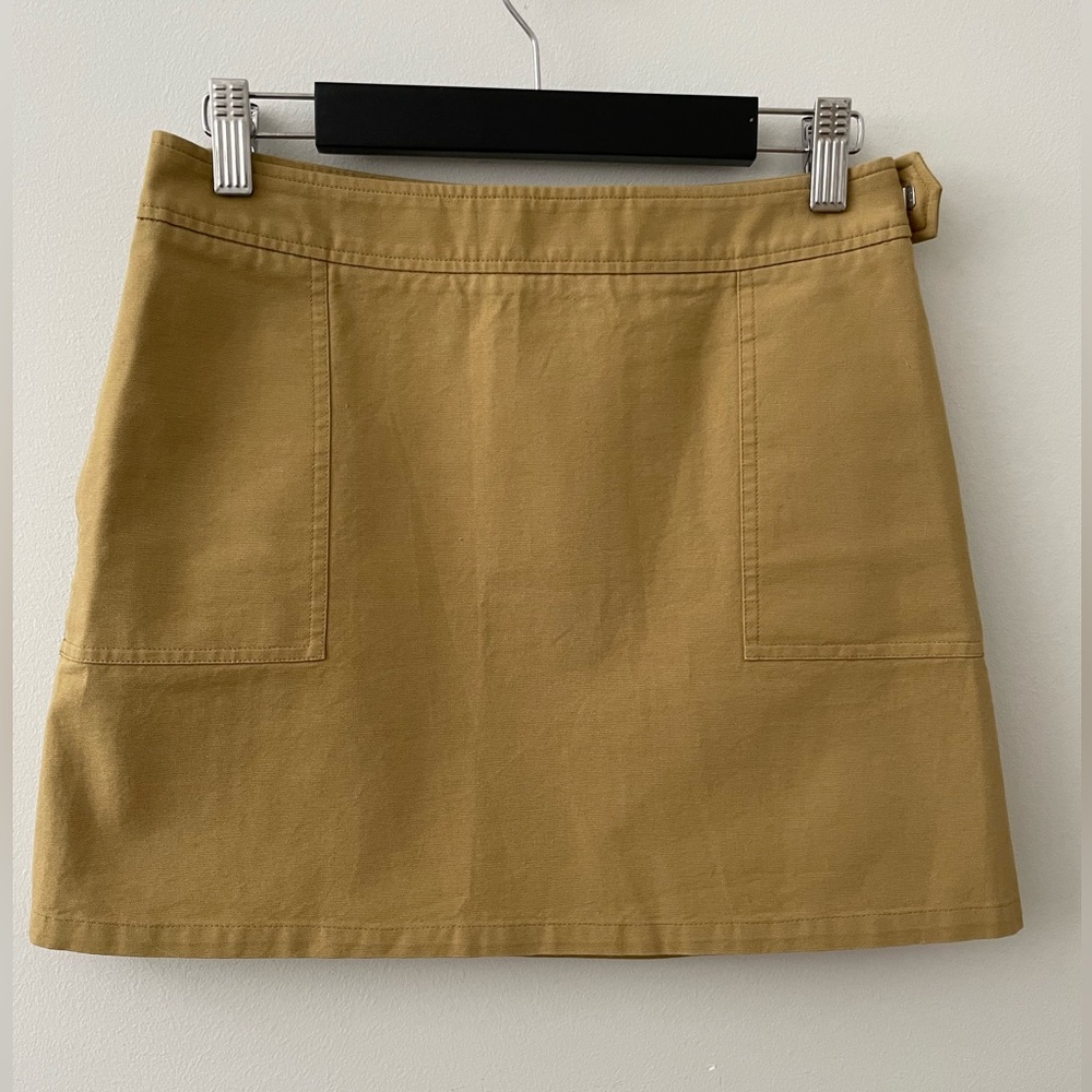 APC light canvas utility mini skirt with side zipper  - XS